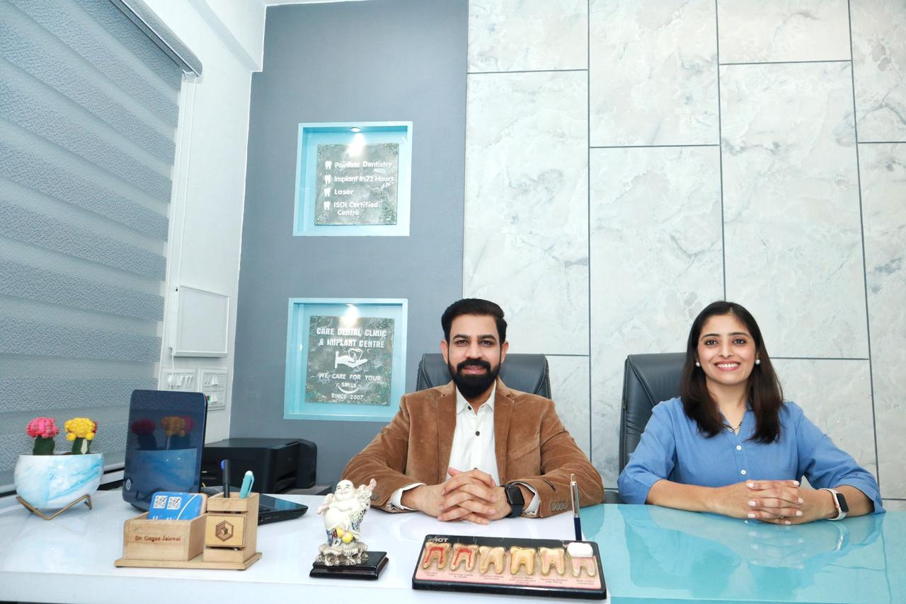 Meet Dr. Gagan Jaiswal and Dr. Shardha Jaiswal, seated in our Dental clinic Vijay Nagar Indore.